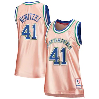 womens mitchell and ness dirk nowitzki pink dallas maverick-331